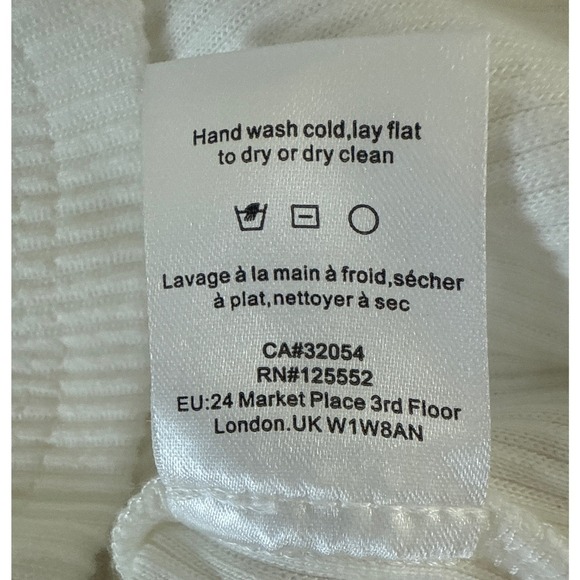 Anthropologie Dolan Sheer Puff Sleeve Ribbed Top Sweater Organza Ivory White‎ S - Picture 14 of 15